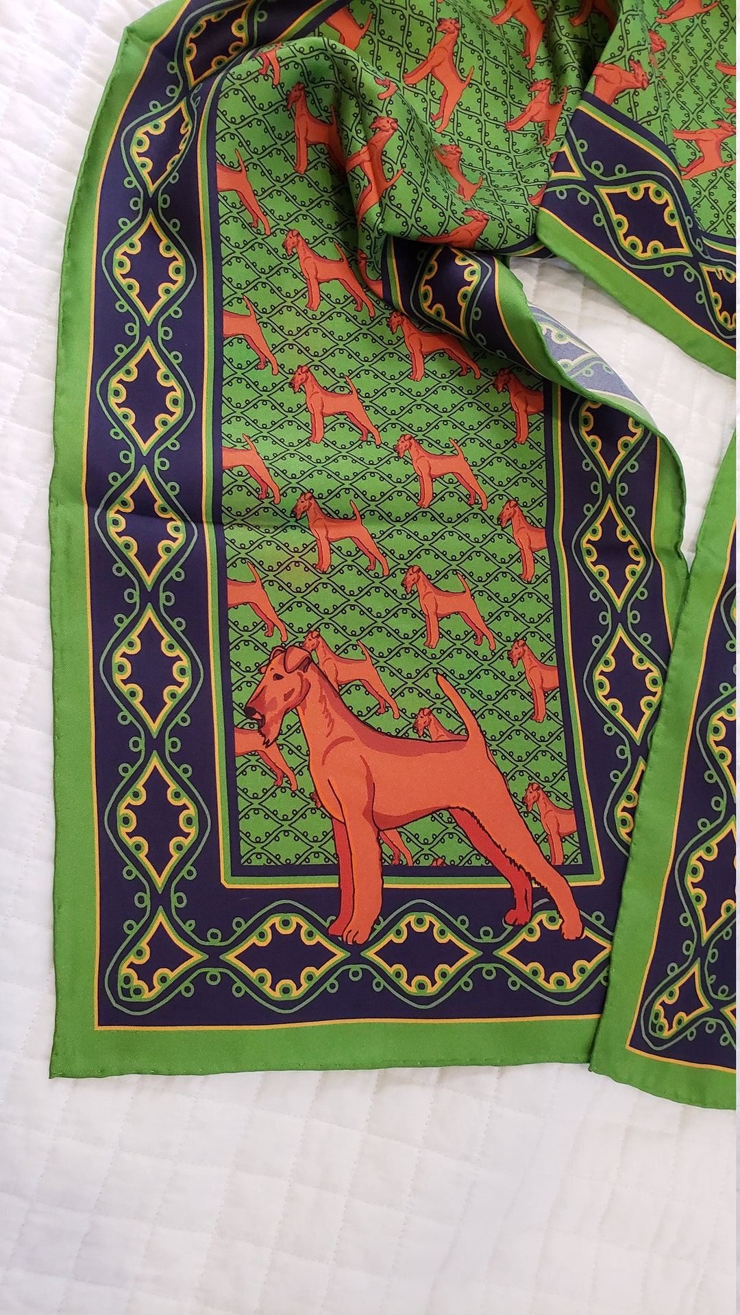 Irish Terrier Silk Scarf, Pure Silk Scarf, Dog Scarf, Unique Dog Gift