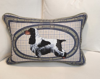 English Cocker Spaniel Pillow Cover, Cocker Spaniel, Lumbar Pillow, Dog Gift, Dog Lover Gift, Black and White, Mother's Day Gift