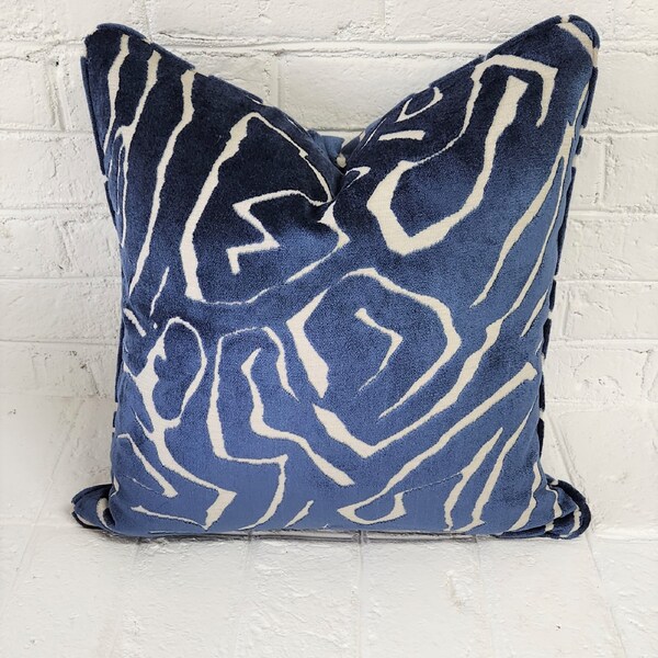 Blue Zebra Pillow Etsy