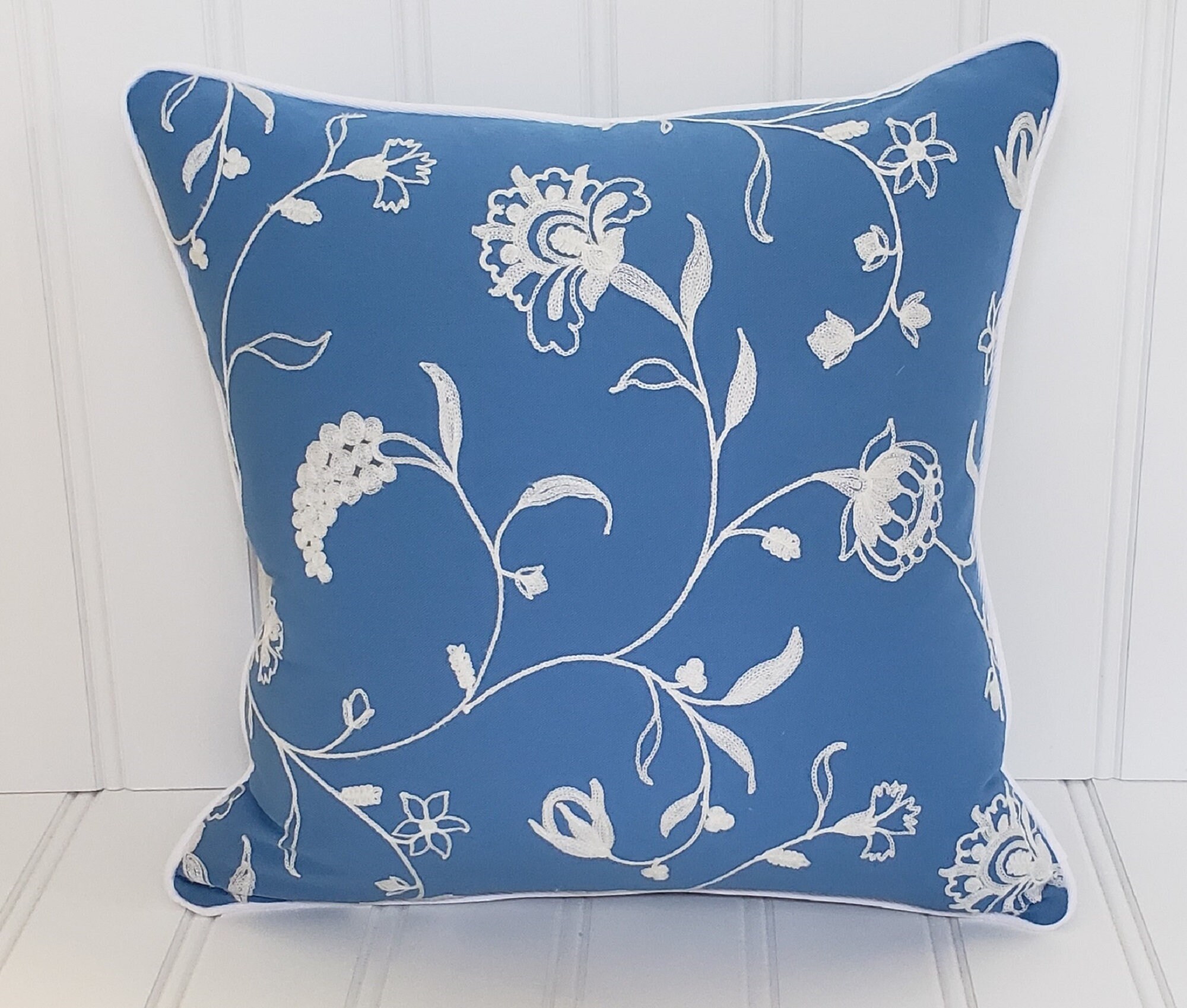 Blue and White Pillow 20x20 12x18 Decorative Pillow Pillow Etsy