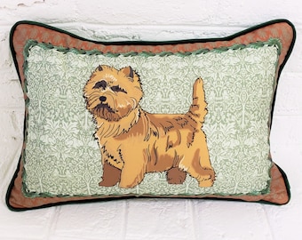 Cairn Terrier Decorative Pillow, Lumbar Pillow, Custom Designed, Pillow Cover
