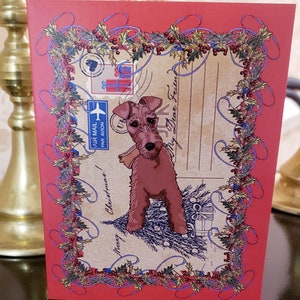 セール！アイリッシュテリアのクリスマスカード、犬の文房具、空白のクリスマスカード、犬好きのギフト、