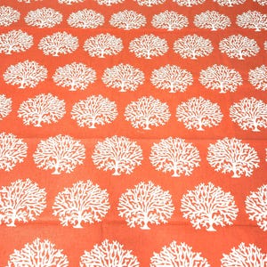 Tree Coral Fabric By The Yard: Nautical Upholstery & Drapery, 100% Cotton