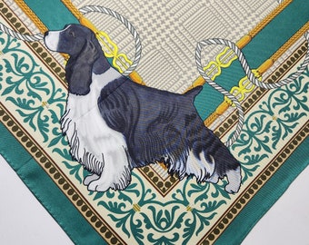 English Springer Spaniel Silk Scarf, Mother's Day, Black and White Dog, Liver Springer, Gun Dog, Hunting Dog, Bird Dog