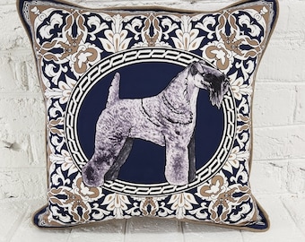 Kerry Blue Terrier Pillow Cover, Throw Pillow, Gift, Dog Pillow, Dog Lover