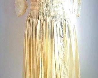Gown #185 ~ Genuine 1913 Silk & Lace Edwardian ('Titanic Era') Dress w/Glass Beads  *New Lower Price!*
