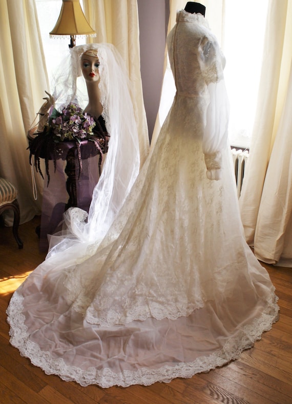 【限定セール！】 1970's Early ~ #349 Gown (c. Chiffon Ivory 1971-72) スーツ・フォーマル・ドレス