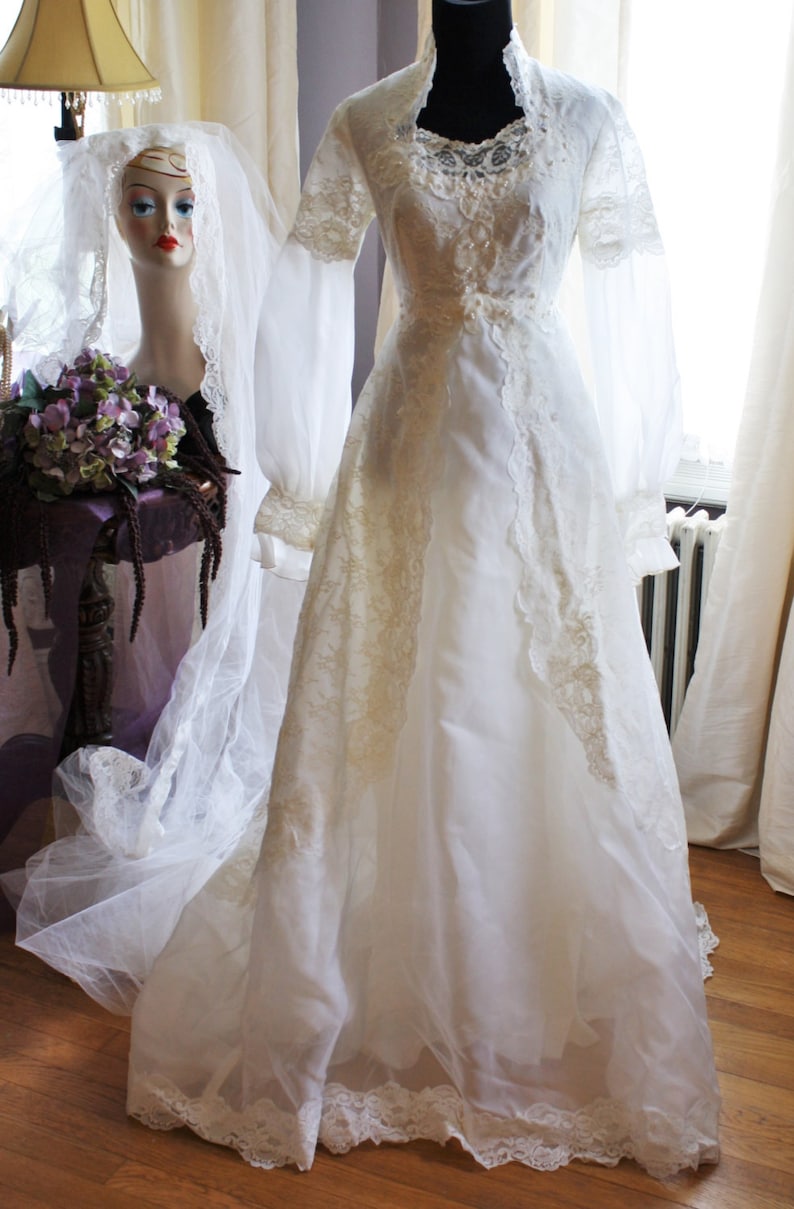 ivory chiffon gown