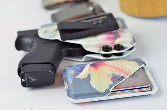 Hibiscus Flower Wallet Kydex Wallet Card Holder Money Clip Pretty Wallet Credit Card Holder Business Cards Guns Minimalist - 