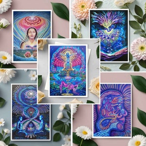 Collection Visionary Art 5 cartes - Cartes plates, cartes de remerciement, cartes de correspondance, cartes de voeux, cadeaux de yoga