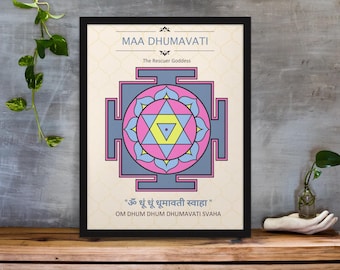 Maa Dhumavati Yantra Print –The Rescuer Goddess (Poster or Canvas)