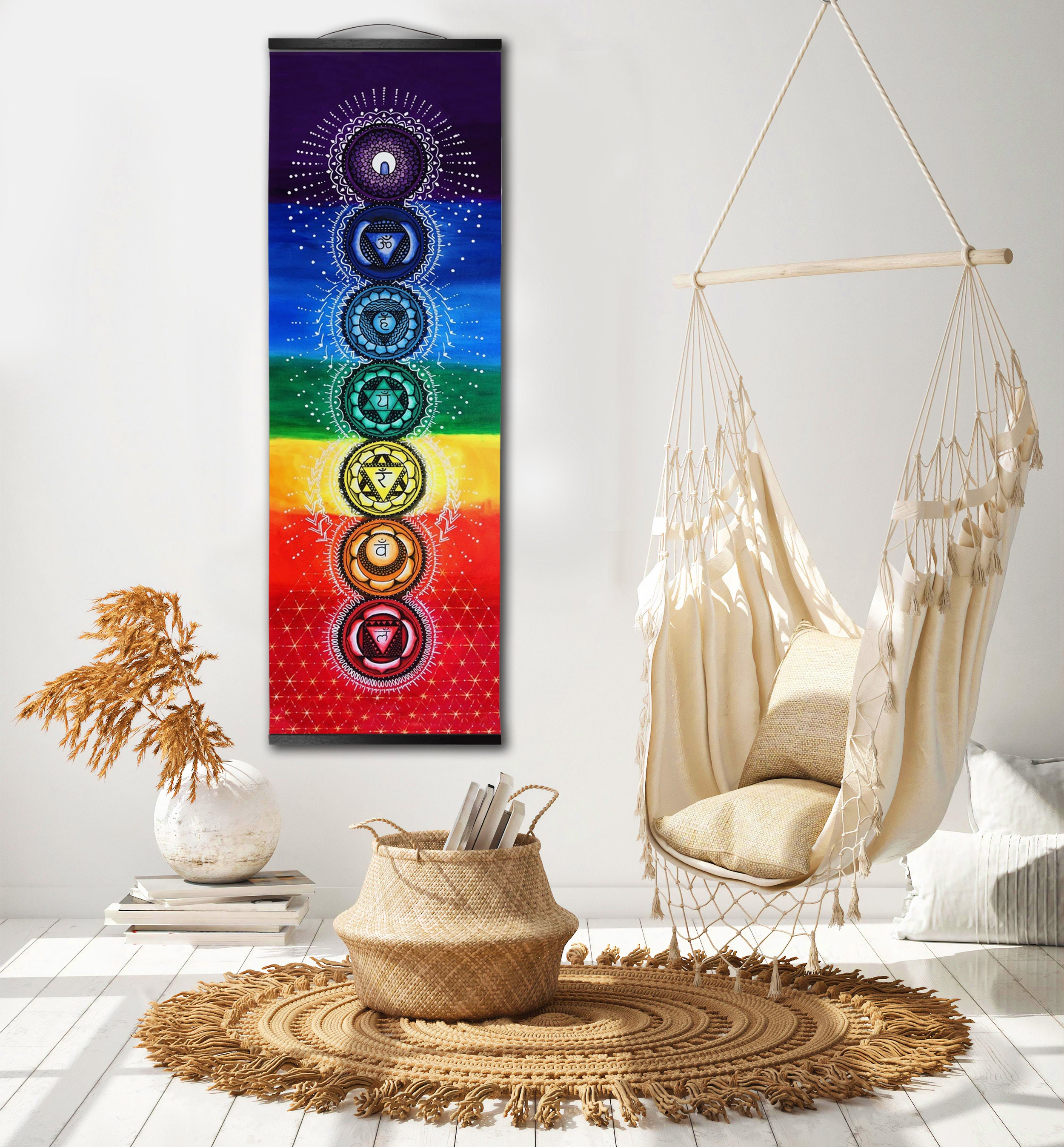 Seven Chakras Wall Hanging Large extra large Wall decor Etsy