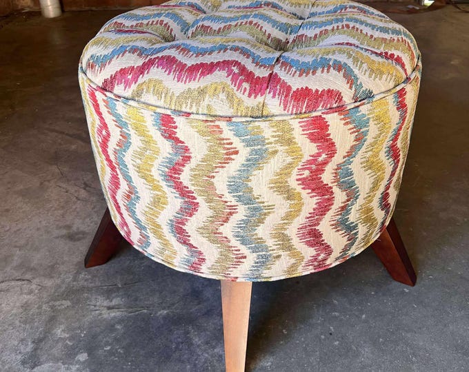 Pouf Stool, Custom Limited Handmade Furniture, Ottoman Bench, Mid Century Modern Stool
