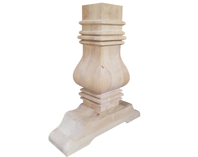 Trestle Table Base- Single Hardwood Pedestal- Design 59 (P01)
