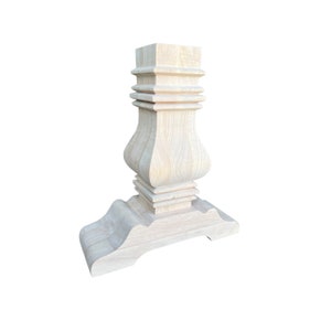 16" Trestle Table BENCH Base- Unfinished Hardwood Pedestal- Design 59 (V01)