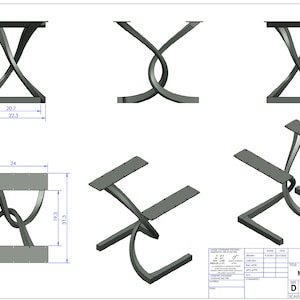 Dining Table Base M14, Desk, Kitchen & Dining table Metal legs, Steel Pedestal, Mid Century Modern Furniture from Design 59 image 9