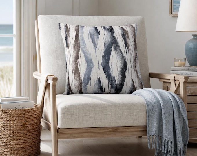 Coastal Abstract Striped Pillow Throw Pillow Cover, 22x22, PACK OF 2, Cover Only by Design 59