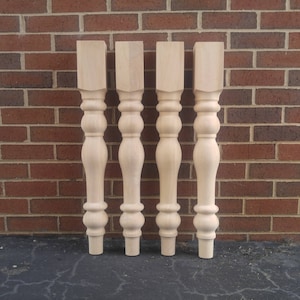 Cottage Farmhouse Dining Table Legs- Turned Wood Table Legs