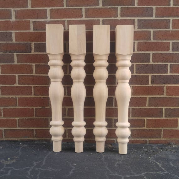 Cottage Farmhouse Dining Table Legs Turned Wood Table Legs Etsy