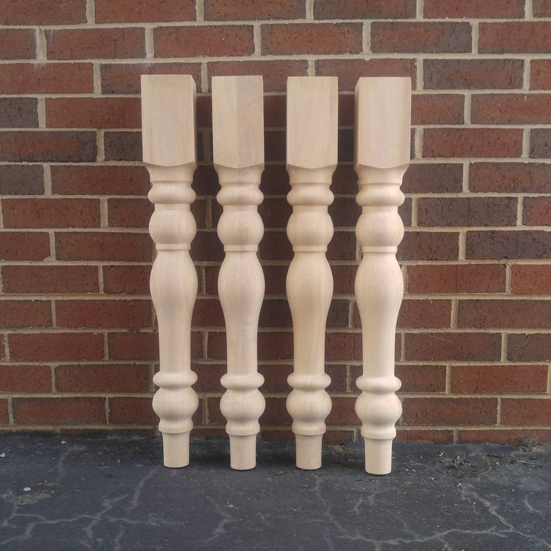 Unfinished Cottage Farmhouse Dining Table Legs Turned Wood - Etsy