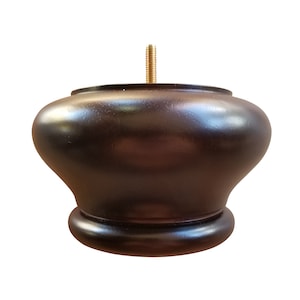 3.5&quot; Sofa Legs, LARGE Bun Feet, American Dark Brown Finish