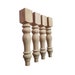 Chunky Unfinished Hardwood Farmhouse Dining Table Legs, Set of 4, Turned Legs, Design 59 (F1-RW)