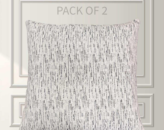 Set of 2 Graphite Streak Pillow Covers, 22x22, Cover Only by Design 59