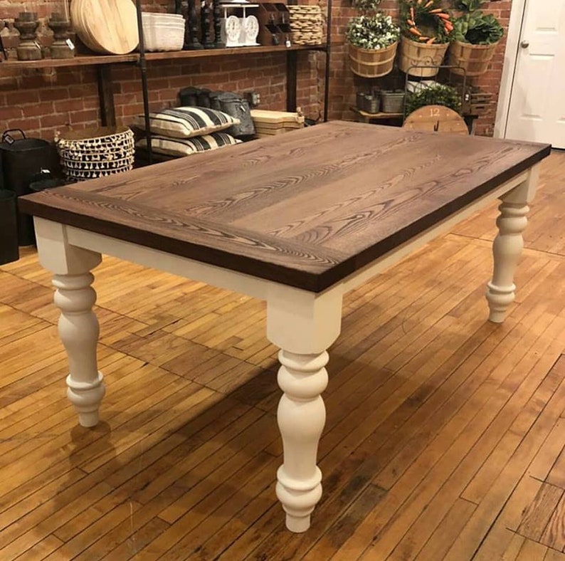 Unfinished Farmhouse Dining Table Legs Wood Legs. Turned | Etsy