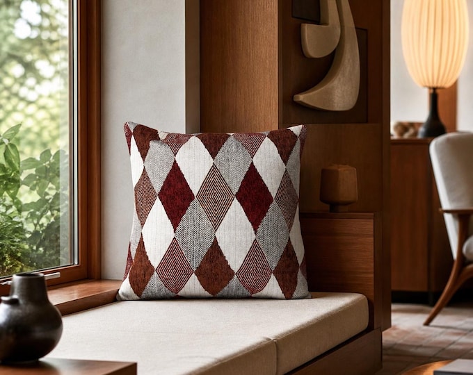 Mid-Century Modern Diamond Throw Pillow Cover, 22x22, PACK OF 2, Cover Only by Design 59