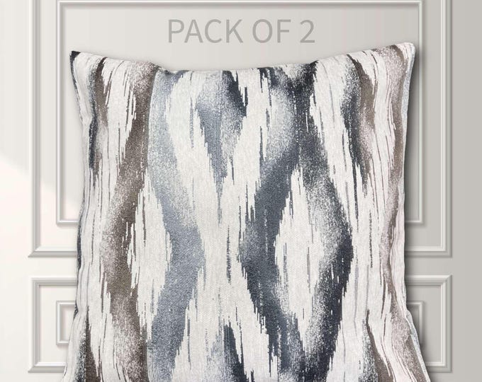 Coastal Abstract Striped Pillow Throw Pillow Cover, 22x22, PACK OF 2, Cover Only by Design 59