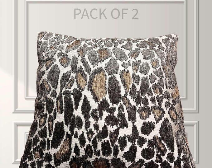 Cheetah Geometric Throw Pillow Cover, 22x22, PACK OF 2, Cover Only by Design 59