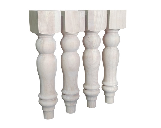 16" Unfinished Farmhouse Bench Legs or Coffee Table Legs- Set of 4