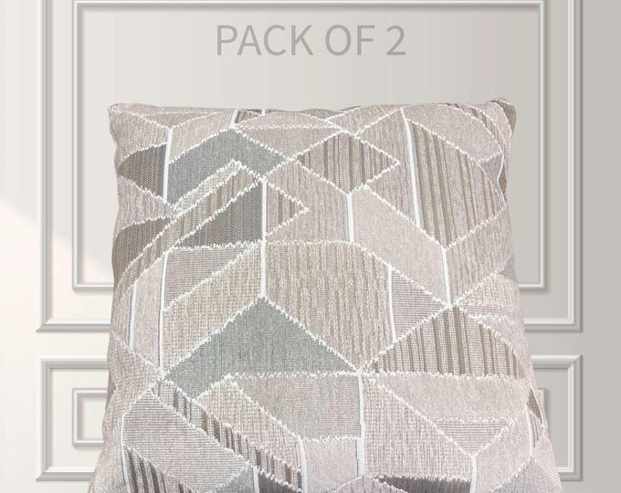 Neutral Geometric Throw Pillow Cover, 22x22, PACK OF 2, Cover Only by Design 59