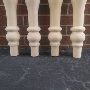 Turned Table Legs, Unfinished Wood, Set of 4
