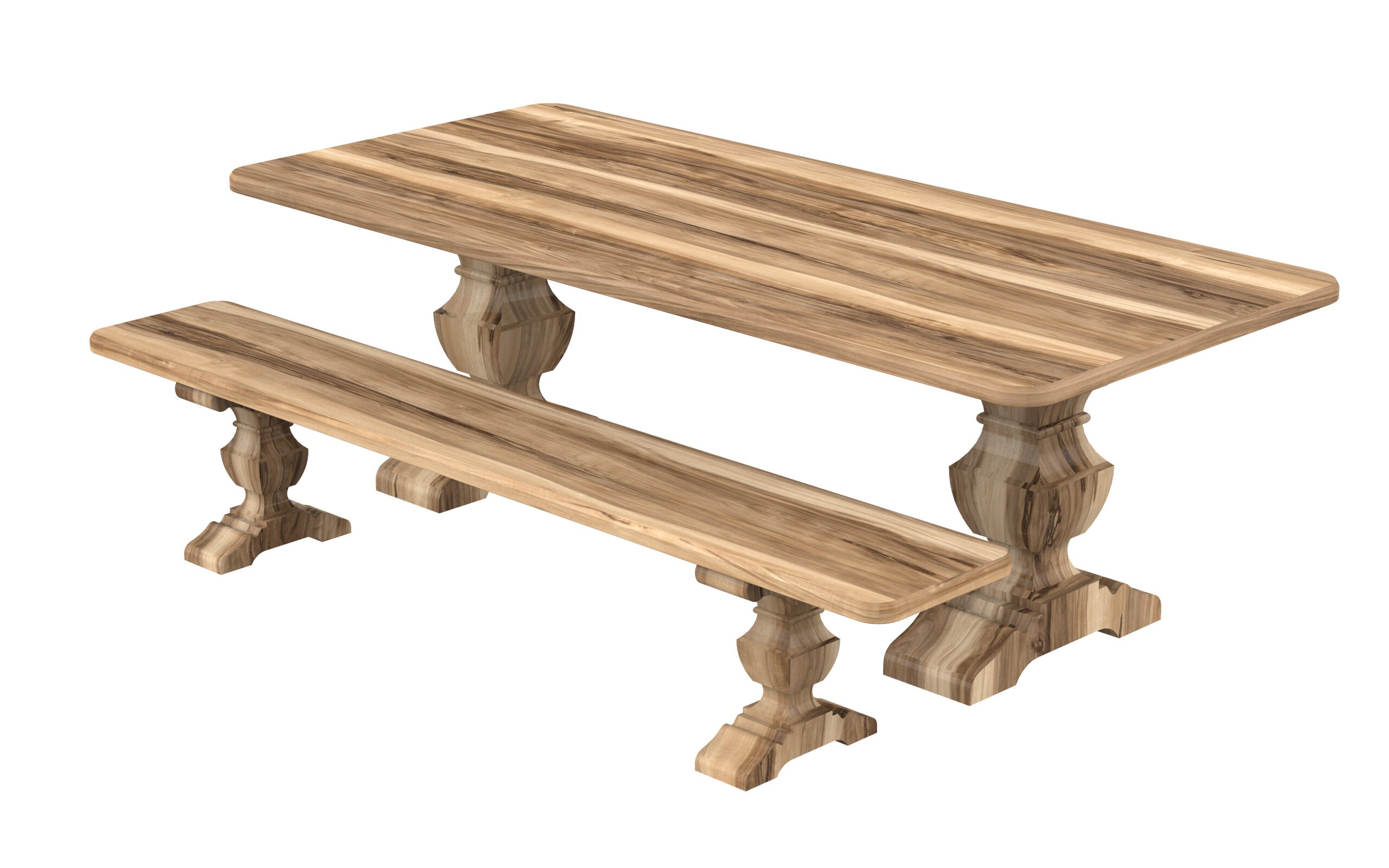 16 Unfinished Trestle Table BENCH Base Hardwood Pedestal Design