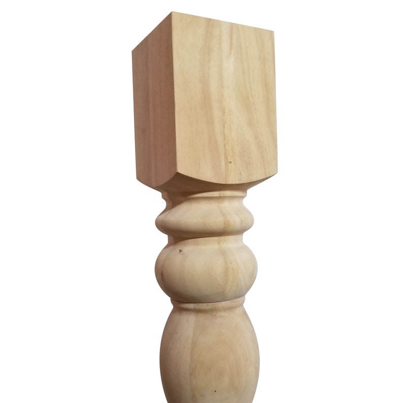 Unfinished Farmhouse Dining Table Legs Wood Legs. Turned image 1