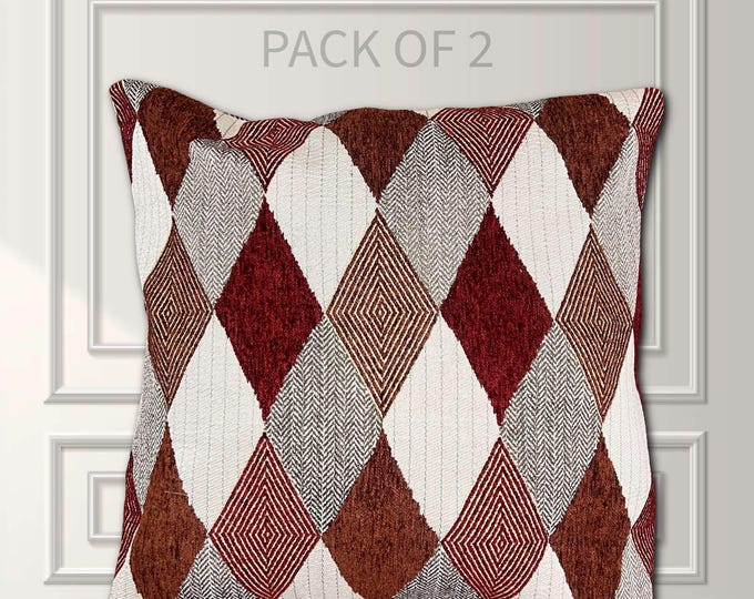 Mid-Century Modern Diamond Throw Pillow Cover, 22x22, PACK OF 2, Cover Only by Design 59