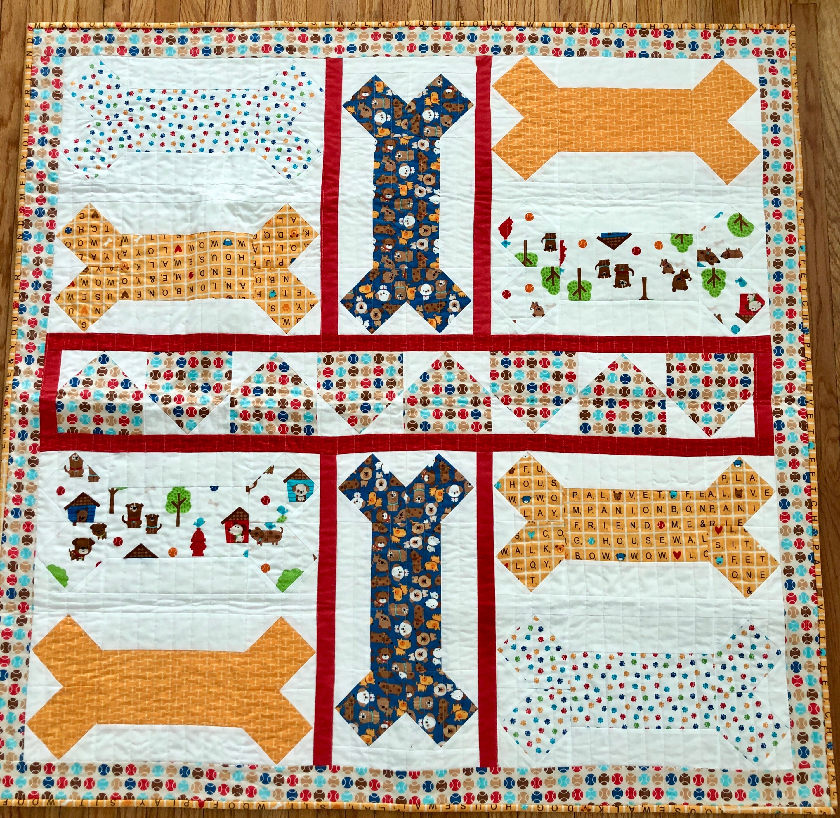 Dog Quilt Dog bones Dog lover Quilt Etsy