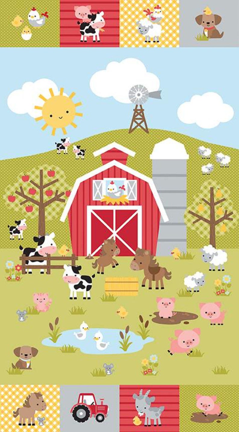 Riley Blake Designs Quilting Cotton P10076-PANEL Down on the Farm Panel