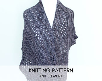 Shooting Star Shawl Knitting Pattern, Asymmetrical Knit Scarf (PDF Pattern)
