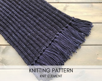 Orion Fringe Scarf Knitting Pattern: Beginner Unisex Design (PDF Pattern)