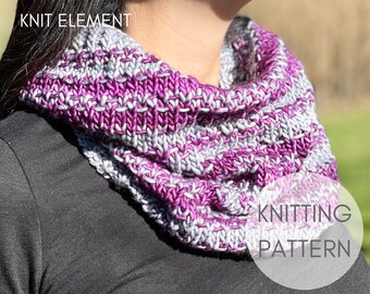 Knitting Pattern, Phase Cowl Knitting Pattern, Bulky Knit Cowl Pattern, Knitted Cowl Pattern, Easy Knitting Pattern, Colorwork Cowl Pattern