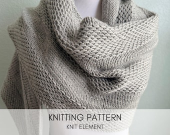 PDF Knitting Pattern - Crescent Shaped Knit Shawl - Wifi Shawl