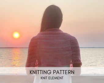 Striation Crescent Shawl Knitting Pattern: Easy Lightweight Scarf (PDF Pattern)