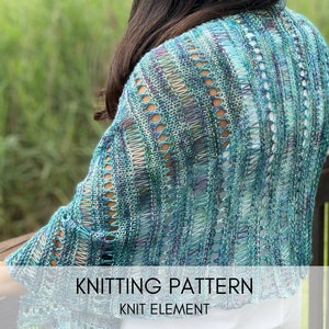 Striation Wrap Knitting Pattern: Lightweight Scarf, Easy Knit (PDF Pattern)
