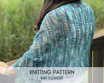 Striation Wrap Knitting Pattern: Lightweight Scarf, Easy Knit (PDF Pattern)