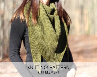 Inertia Triangle Shawl Knitting Pattern: Symmetrical Lace (PDF Pattern)