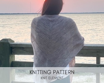 Centrifugal Triangle Shawl Knitting Pattern: Reversible Garter Stitch (PDF Pattern)