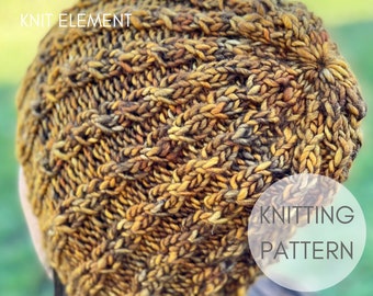 Knitting Pattern, Hat Pattern, Knitting Hat Pattern, Beanie Knitting Pattern, Kinetic Hat Pattern, Easy Knit Hat Pattern