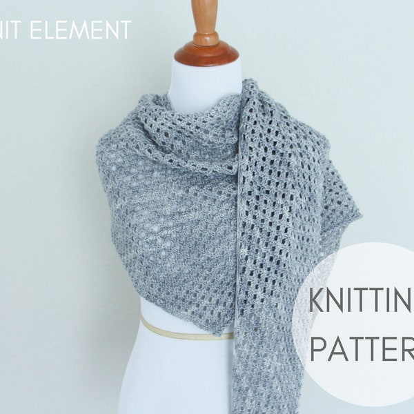 Shawl Pattern // Worsted Knitting Pattern // Knit Scarf Pattern // Triangular Shawl Pattern // Night Sky Shawl Pattern // Asymmetrical Shawl